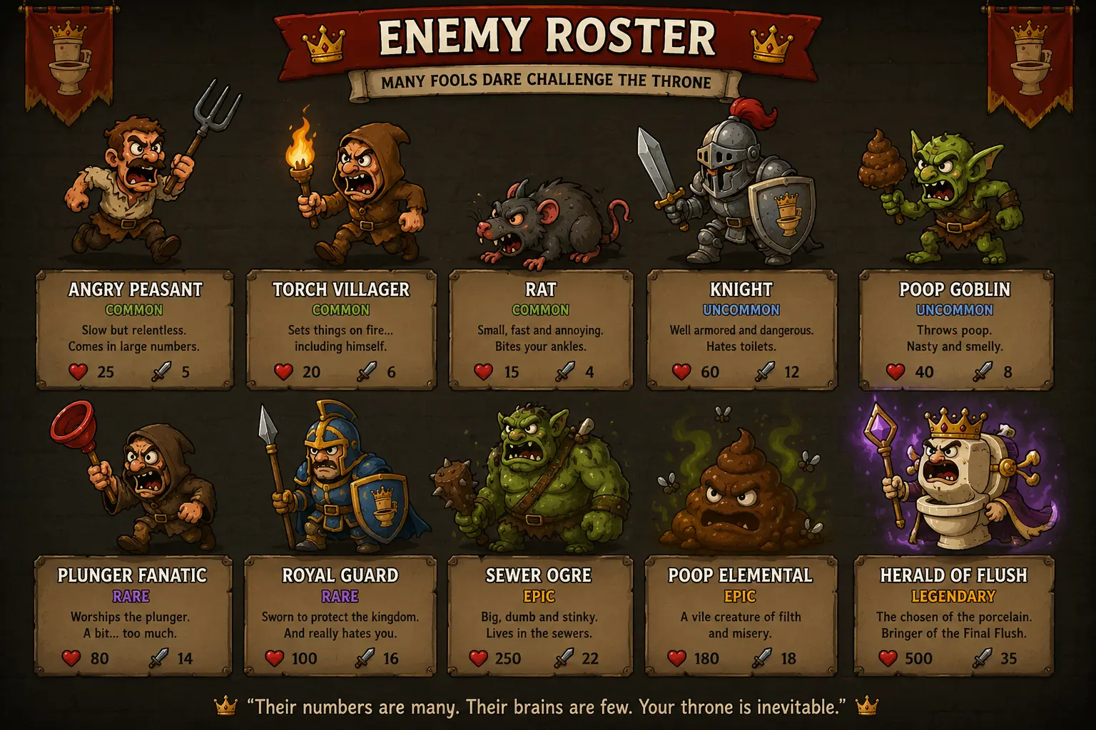 Toilet Emperor enemy roster